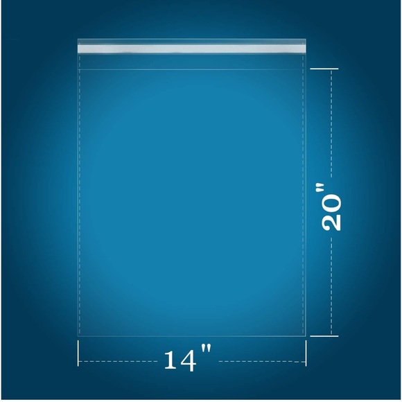 20 XX Large Clear Poly Bags - 14 x 20 inch - Picture 1 of 5